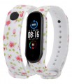 Malla Mi Band 3 Blanco floreado 2